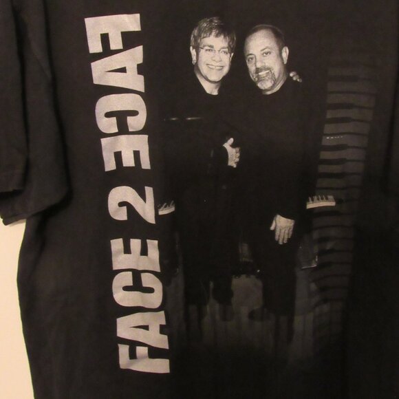 VTG Billy Joel and Elton John T-Shirt Black L (42-44) Face To Face Tour 2001 - Picture 1 of 7